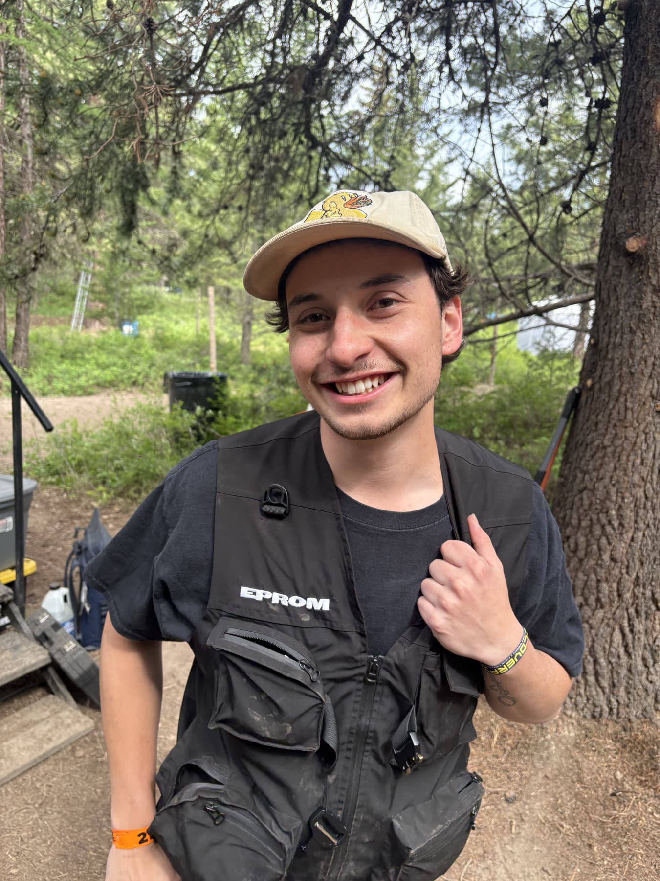 Jackson Maier, founder of Funktionality Presents, in the trees